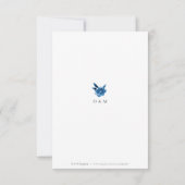 Blauw-witte waterverf bloemenbruiloft RSVP (Achterkant)