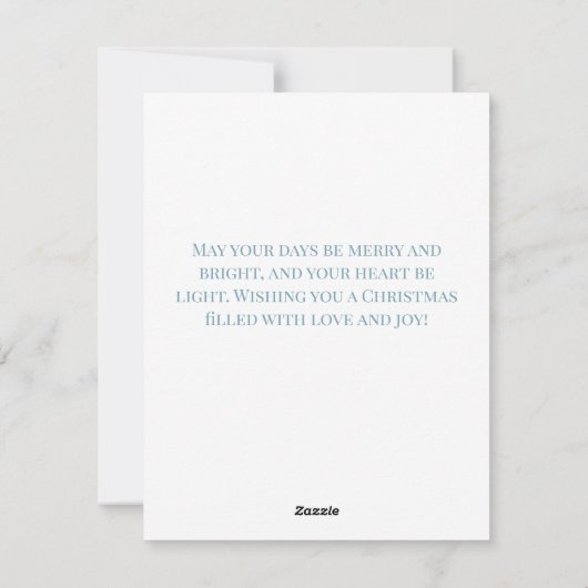 Blauw-witte Waterverf Kerst Kaart (Achterkant)