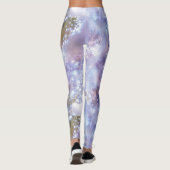 Blauw-witte Waterverf Leggings (Achterkant)