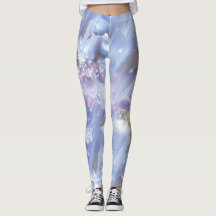 Blauw-witte Waterverf Leggings