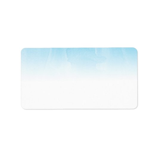 Blauw-witte Waterverf Ombre Blank Etiket (Voorkant)