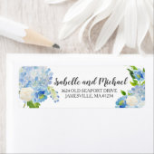 Blauw-witte Waterverf retouradres-label Etiket (Insitu)