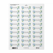 Blauw-witte Waterverf retouradres-label Etiket (Full Sheet)