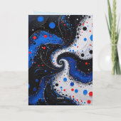 Blauw-witte werveling Abstract Ontwerp Blank Kaart (Achterkant)