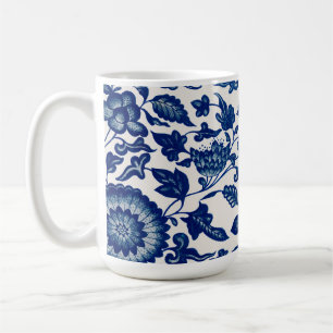 Blauw Witte Wilde Bloem Franse Landelijke Chinoise Koffiemok