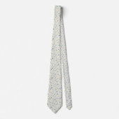 Blauw Witte Wilde Bloemen Rozen Trouw Bruidegom Stropdas (Voorkant)