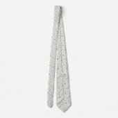 Blauw Witte Wilde Bloemen Rozen Trouw Bruidegom Stropdas (Achterkant)