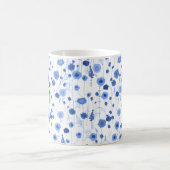 Blauw Witte Wilde Bloemenweide Botanisch Monogram Koffiemok (Center)