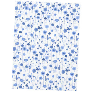 Blauw Witte Wilde Bloemenweide Botanische Bloemenk Tafelkleed