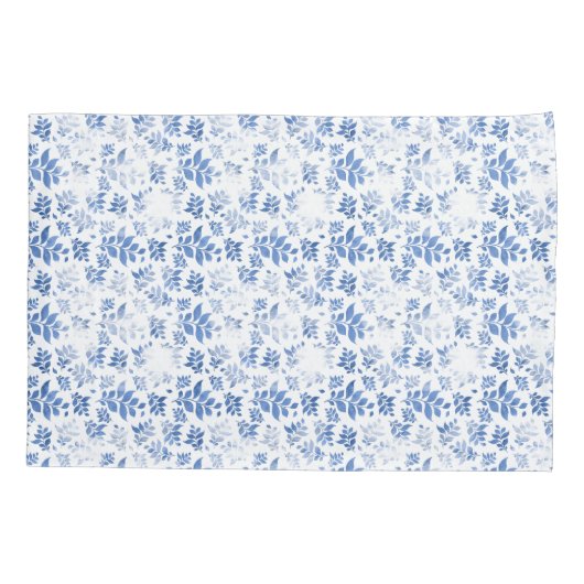 Blauw-witte wilg blad dambord patroon kussensloop (Achterkant)