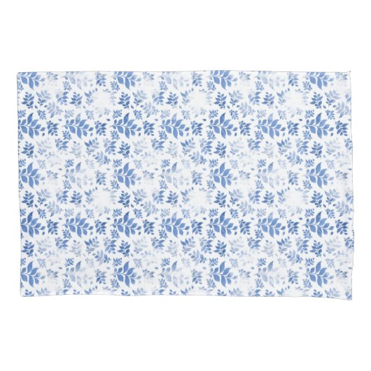 Blauw-witte wilg blad dambord patroon kussensloop (Voorkant)