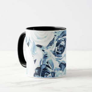 Blauw Witte Winter Bloemrozen Vintage Shabby Chic Mok