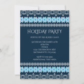 Blauw & Witte Winter Kant Elegant Feest Kaart (Voorkant)