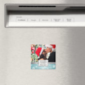 Blauw-witte winter sneeuwvlokken Save the Date Magneet (Insitu (Vaatwasser))