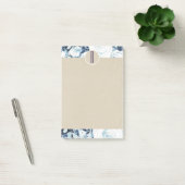 Blauw Witte Winterrozen Kraft Landelijk Monogram Post-it® Notes (Kantoor)