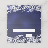 Blauw witte wintersneeuw plaatskaartje (Buitenkant ongevouwen)