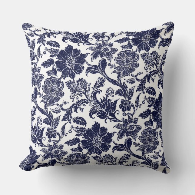 Blauw Witte Worp Kussen (Voorkant)