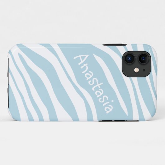 Blauw & witte zebra Afdrukken iPhone 5 Hoesje (Achterkant (horizontaal))