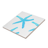 Blauw Witte Zeesterpatroon Strandhuis Decoratie Ca Tegeltje (Zijkant)