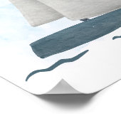 Blauw Witte Zeilboot Zeevaart Oceaan Thema Poster (Hoek)