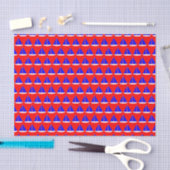 Blauw Witte Zeilboten in het Rood Tissuepapier (Craft)