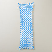 Blauw Witte Zeshoek Patroon Lichaamskussen (Achterkant (Verticaal))