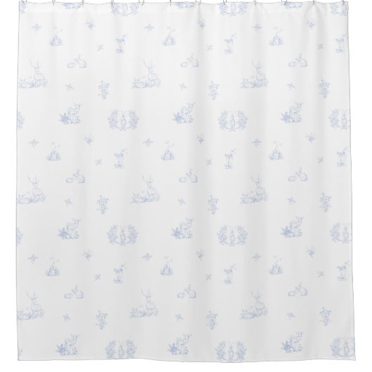 Blauw-wittepad zout en vette bossen douchegordijn (Voorkant)