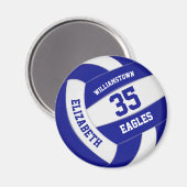blauw witvolleybalteam naam jongens jongens magneet (Voorkant / Achterkant)