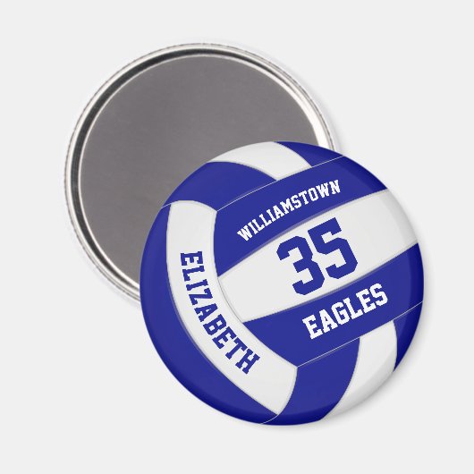 blauw witvolleybalteam naam jongens jongens magneet (Voorkant / Achterkant)