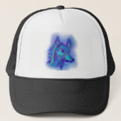 BLAUW WOLF-BALK PET/ONTWERP PET (Voorkant)