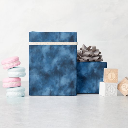 Blauw Wolken Abstract Cadeaupapier (Baby Shower)