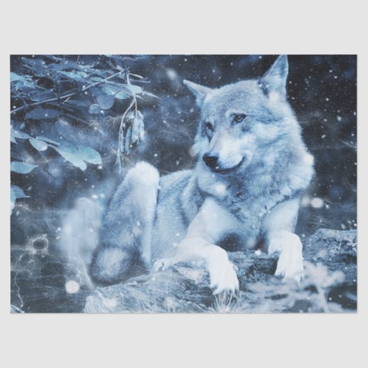 blauw wolkenpapier tissuepapier (Voorkant)