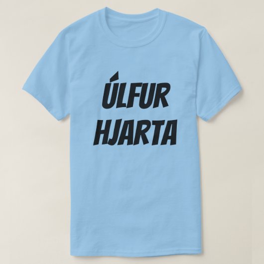 Blauw wolvenhart in IJslands (úlfur hjarta) T-shirt (Design voorkant)
