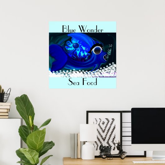 blauw wonder - Poster (Thuiskantoor)