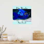 blauw wonder - Poster (Keuken)