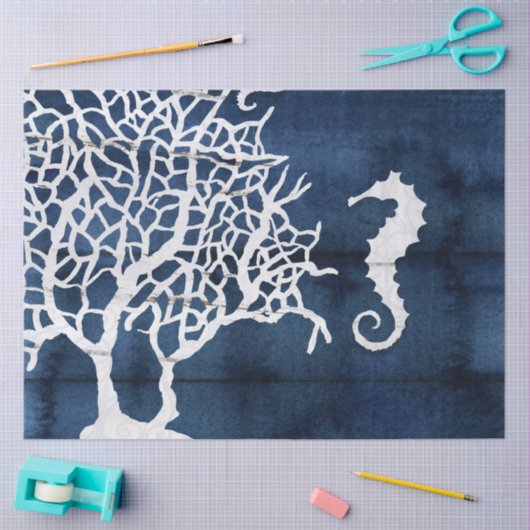 Blauw Wood Tissuepapier (Craft)