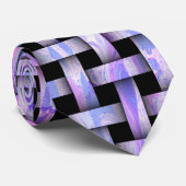 Blauw Wooden Weave Pattern-Stropdas Stropdas (Opgerold)