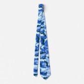 Blauw Woodland Patroon Camouflage Stropdas (Achterkant)