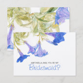 Blauw word je mijn bruidsblauwe bloemen kaart (Voorkant / Achterkant)