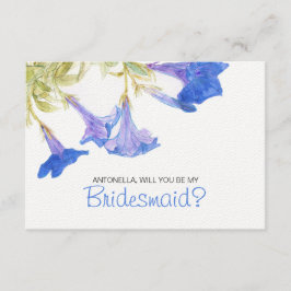 Blauw word je mijn bruidsblauwe bloemen kaart