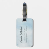 blauw Word Kaart Avontuur Wachten Aangepaste naam Bagagelabel (Achterkant verticaal)