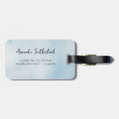 blauw Word Kaart Avontuur Wachten Aangepaste naam Bagagelabel (Achterkant horizontaal)