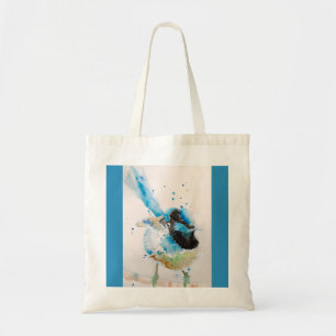 Blauw Wren Aquarel Schilderij Australische Vogels Tote Bag