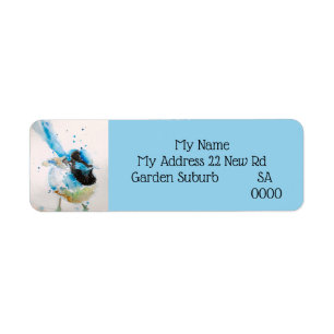 Blauw Wren Australische Vogel Retouradreslabels Etiket