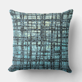 Blauw X'en en O's Patroon Zwart Geruit Buitenkussen