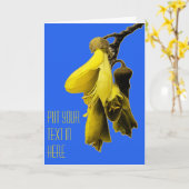 BLAUW YELLOW KOWHAI FLOWER NZ KIWI CUSTOM GREETTES KAART (Gele Bloem)