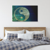 Blauw Yin Yang Canvas (Insitu (Slaapkamer))