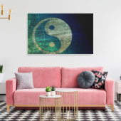 Blauw Yin Yang Canvas Afdruk (Insitu (Woonkamer))