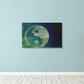 Blauw Yin Yang Canvas Afdruk (Insitu (Houten vloer))