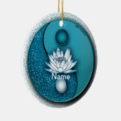 Blauw Yin Yang Lotus ornament (Rechts)